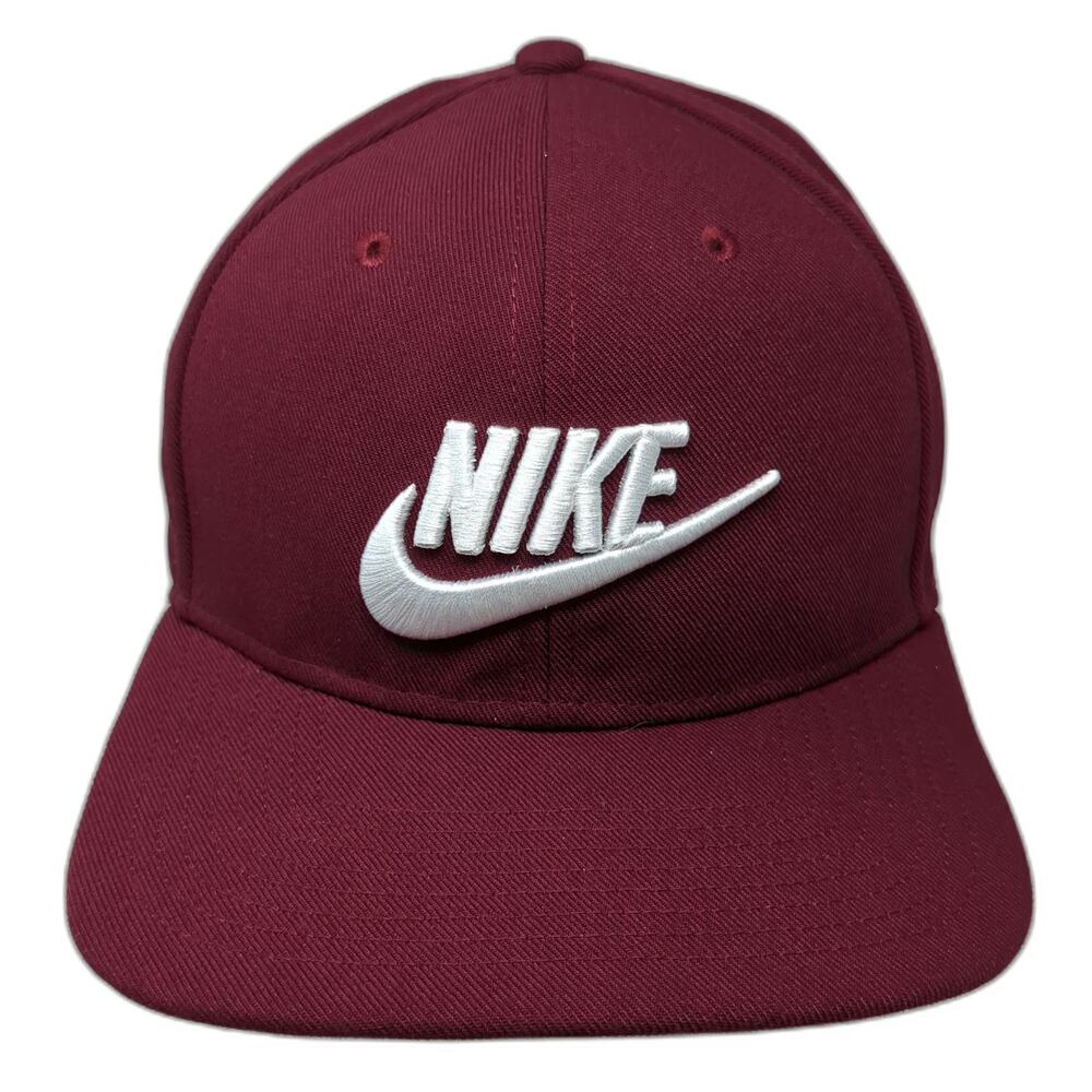 Nike Snapback Hat Red White One Size Flat Brim Dri-Fit Swoosh Logo Athletic Pro